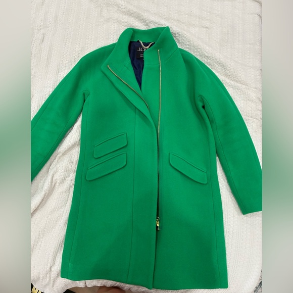 J. Crew Vibrant Green Trench Coat - Picture 1 of 3